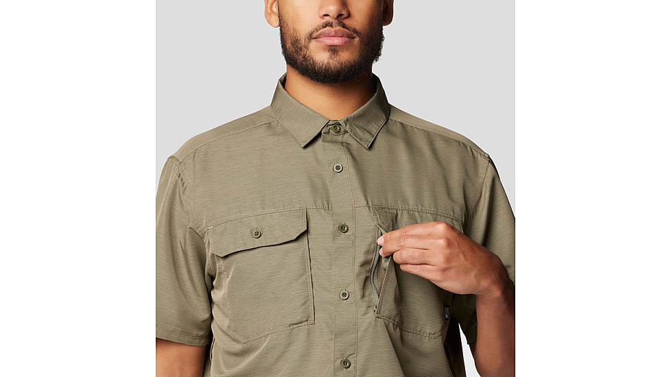 Mountain Hardwear Canyon Short Sleeve - Mens, Stone Green, M, 190423042845