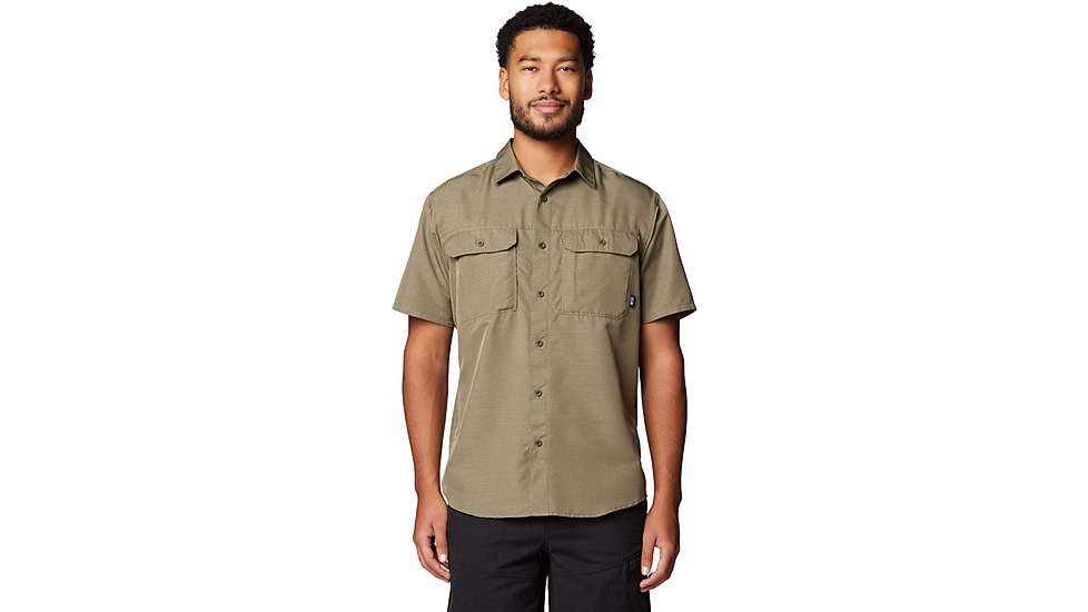 Mountain Hardwear Canyon Short Sleeve - Mens, Stone Green, M, 190423042845