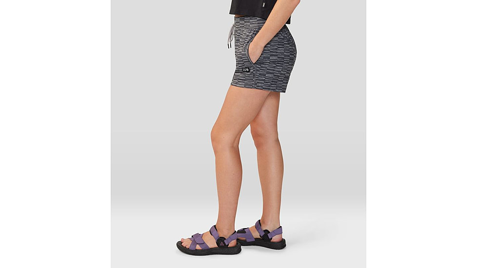 Mountain Hardwear Chillaction Short - Womens, Ashen Sediment Check Print, Large, 2067951043-L