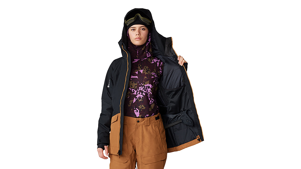Mountain Hardwear Cloud Bank Gore-Tex Jacket - Womens, Black, Copper Clay, Large, 2092451010-L