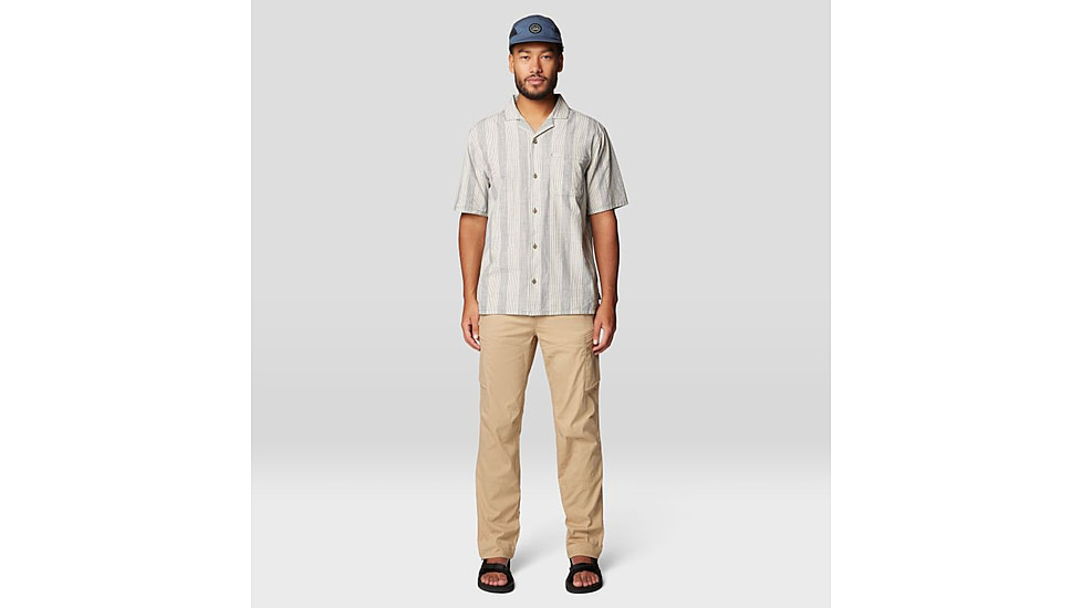 Mountain Hardwear Cottonwood Camp Lite Short Sleeve Shirt - Mens, Moon Blue Strata Stripe, MxR, 190423011100