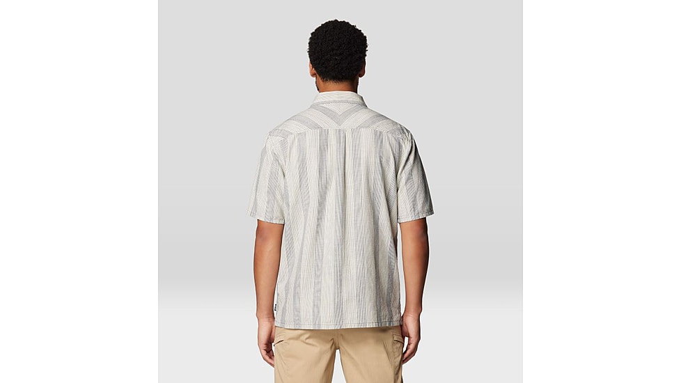 Mountain Hardwear Cottonwood Camp Lite Short Sleeve Shirt - Mens, Moon Blue Strata Stripe, MxR, 190423011100