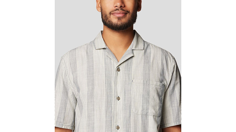 Mountain Hardwear Cottonwood Camp Lite Short Sleeve Shirt - Mens, Moon Blue Strata Stripe, MxR, 190423011100