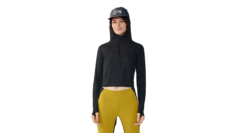Mountain Hardwear Crater Lake Half Zip Crop Hoody - Womens, 010, M, 2068771-010-M