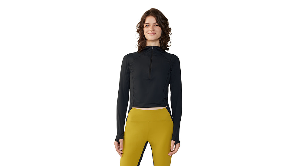 Mountain Hardwear Crater Lake Half Zip Crop Hoody - Womens, 010, M, 2068771-010-M