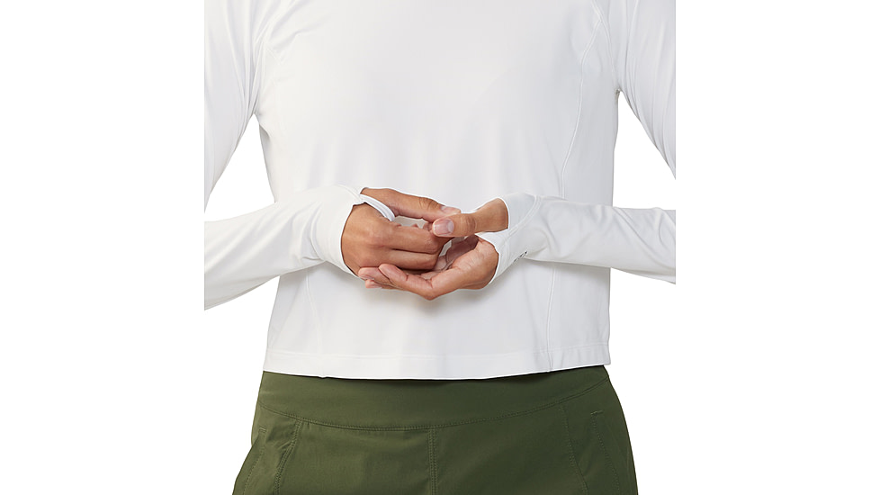 Mountain Hardwear Crater Lake Long Sleeve Crop - Womens, 102, M, 1986771-102-M