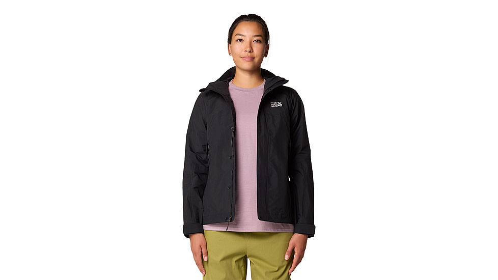 Mountain Hardwear Dry Times Hooded Jacket - Womens, Black, L, 190423045914