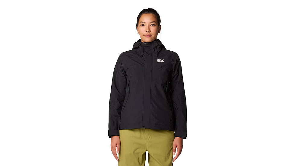 Mountain Hardwear Dry Times Hooded Jacket - Womens, Black, L, 190423045914
