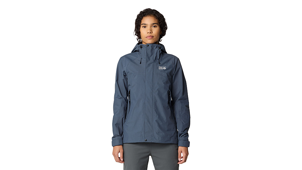 Mountain Hardwear Dry Times Hooded Jacket - Womens, Moon Blue, S, 190423045884