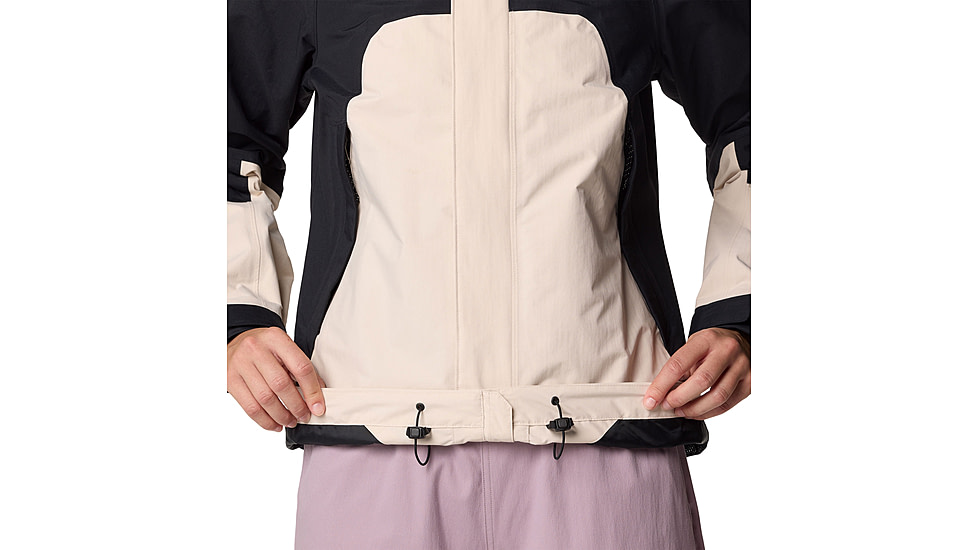 Mountain Hardwear Dry Times Hooded Jacket - Womens, Talc, Black, XL, 190423045792