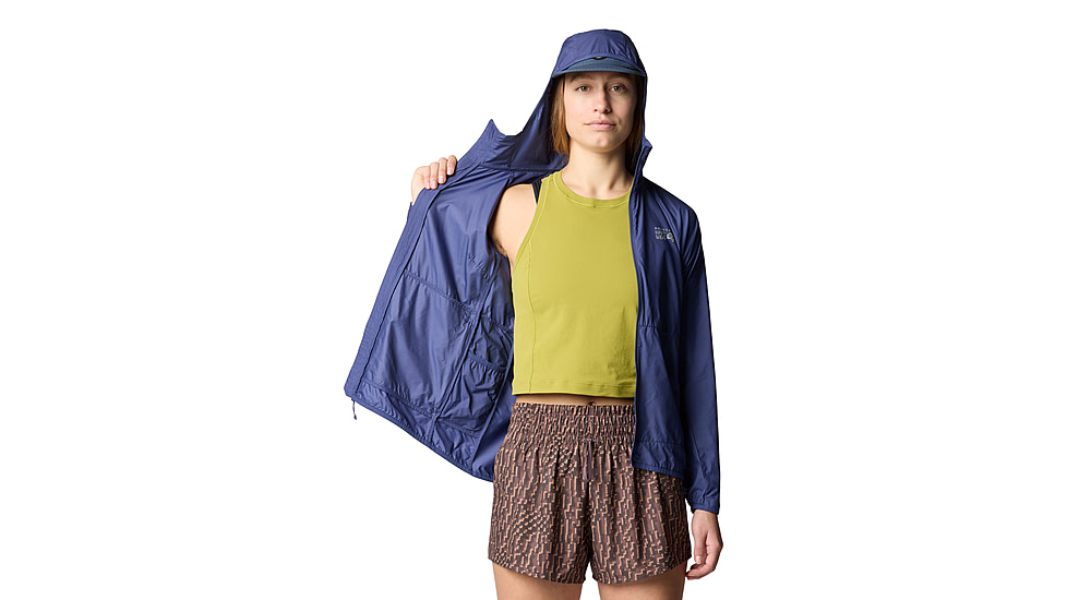 Mountain Hardwear Kor Airshell Hooded Jacket - Womens, Lapis Dusk, XS, 190423039777