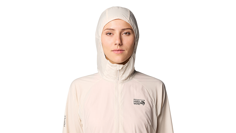 Mountain Hardwear Kor Airshell Hooded Jacket - Womens, Talc, L, 190423039630