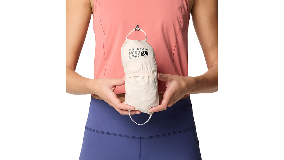 Mountain Hardwear Kor Airshell Hooded Jacket - Womens, Talc, L, 190423039630