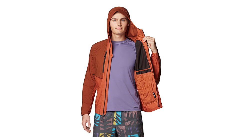 Mountain Hardwear Kor AirShell Hybrid Hooded Jacket - Mens, Iron Oxide, Raw Carnelian, S, 190423029419