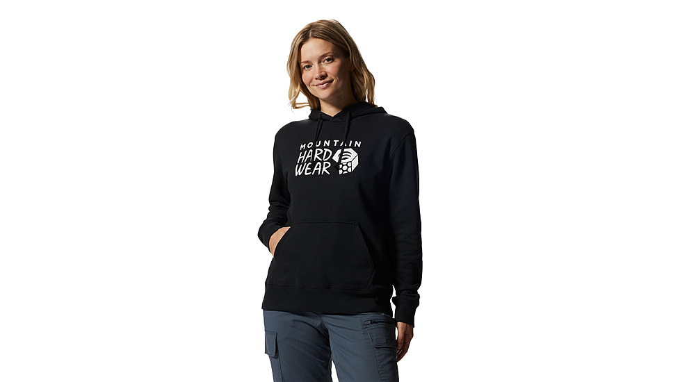 Mountain Hardwear Logo Pullover Hoody - Womens, Black, Small, 2016791010-Black-S