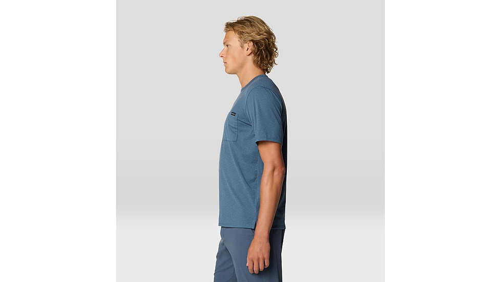 Mountain Hardwear Low Exposure Short Sleeve Shirt - Mens, Moon Blue, XLxL, 190423014194