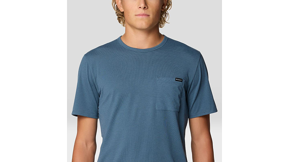 Mountain Hardwear Low Exposure Short Sleeve Shirt - Mens, Moon Blue, XLxL, 190423014194