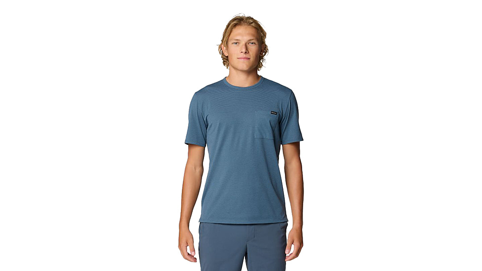Mountain Hardwear Low Exposure Short Sleeve Shirt - Mens, Moon Blue, XLxL, 190423014194