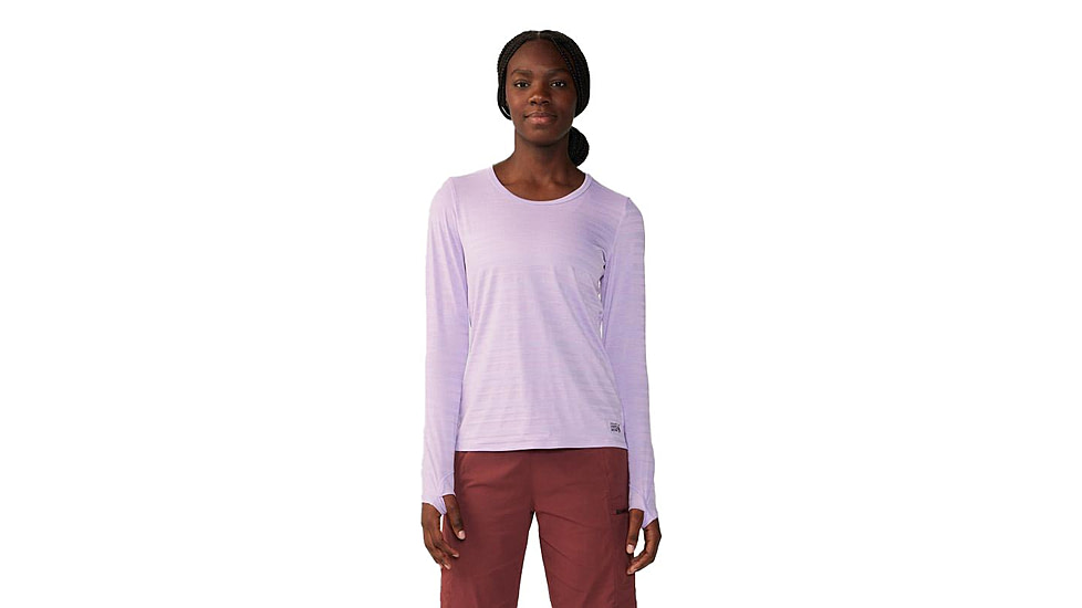 Mountain Hardwear Mighty Stripe Long Sleeve Top - Womens, Wisteria, Large, 2027941567-L