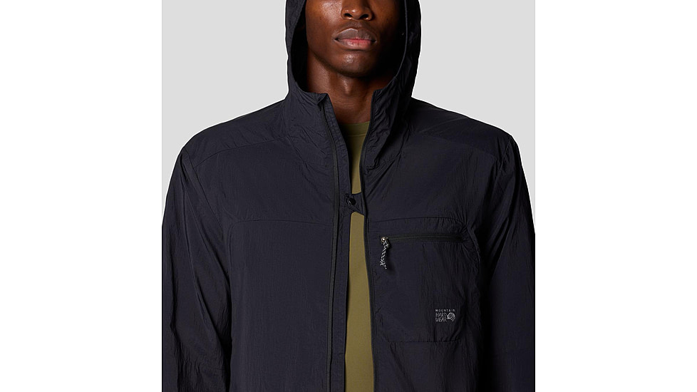 Mountain Hardwear Wind Veil Hooded Jacket - Men's, Black, S, 2146681-010-S