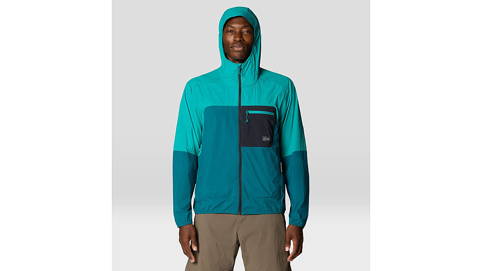 Mountain Hardwear Wind Veil Hooded Jacket - Men's, Jack Pine, Blupernova, M, 2146681-314-M