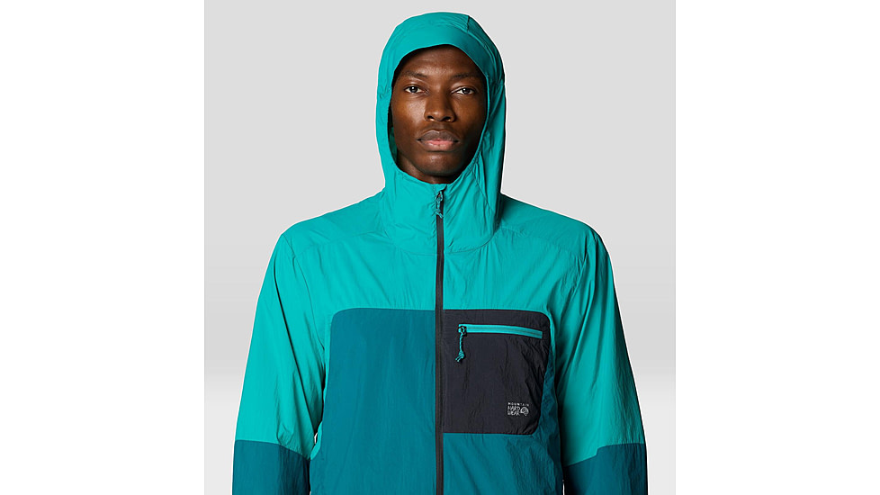 Mountain Hardwear Wind Veil Hooded Jacket - Men's, Jack Pine, Blupernova, M, 2146681-314-M