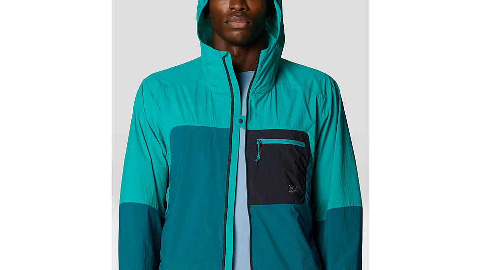 Mountain Hardwear Wind Veil Hooded Jacket - Men's, Jack Pine, Blupernova, M, 2146681-314-M