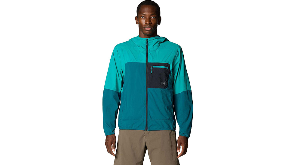 Mountain Hardwear Wind Veil Hooded Jacket - Men's, Jack Pine, Blupernova, M, 2146681-314-M