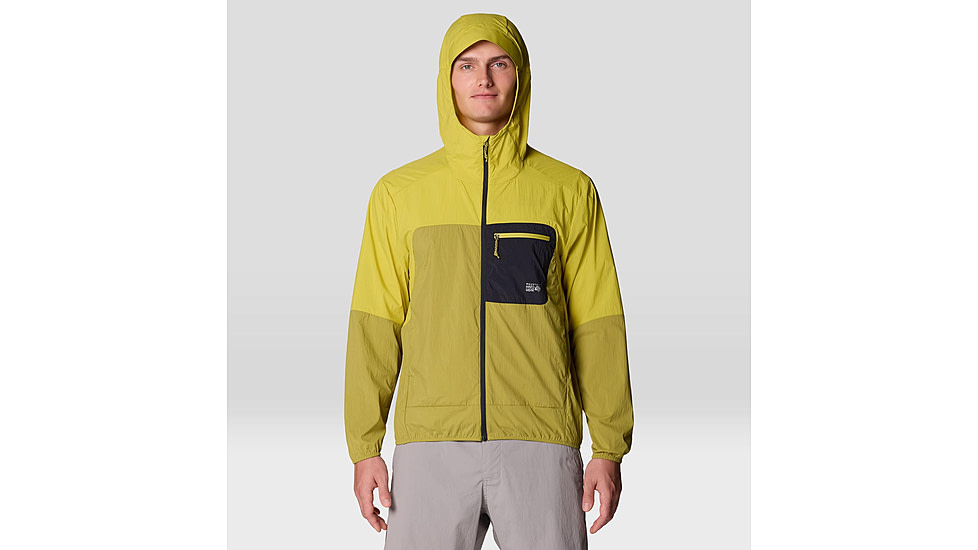 Mountain Hardwear Wind Veil Hooded Jacket - Men's, Bright Fatigue, Lucky Chard, XXL, 2146681-331-XXL