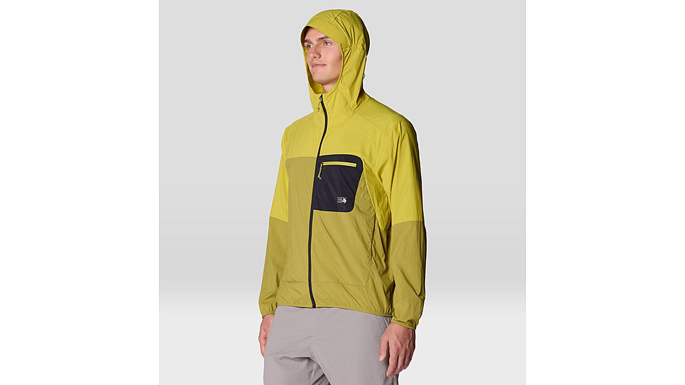 Mountain Hardwear Wind Veil Hooded Jacket - Men's, Bright Fatigue, Lucky Chard, XXL, 2146681-331-XXL