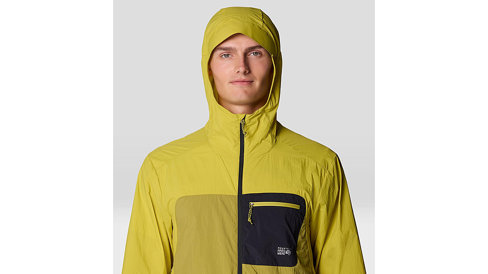 Mountain Hardwear Wind Veil Hooded Jacket - Men's, Bright Fatigue, Lucky Chard, XXL, 2146681-331-XXL