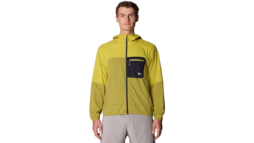 Mountain Hardwear Wind Veil Hooded Jacket - Men's, Bright Fatigue, Lucky Chard, XXL, 2146681-331-XXL