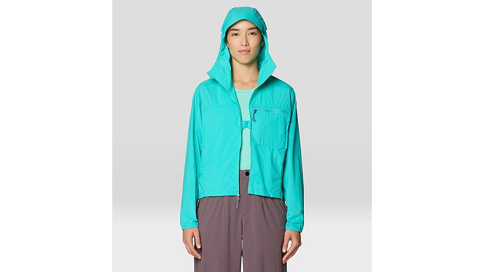 Mountain Hardwear Wind Veil Hooded Jacket - Women's, Aqua Marina, M, 2146771-354-M