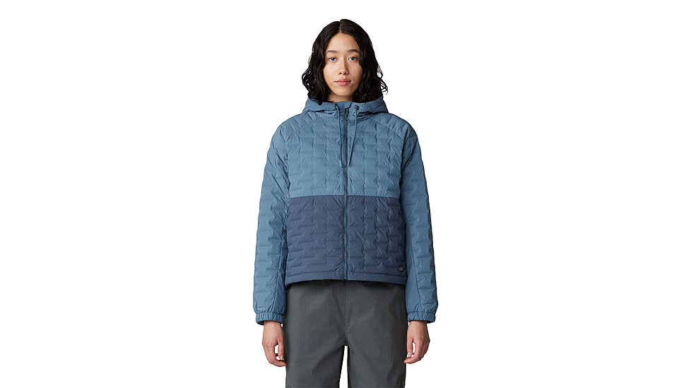 Mountain Hardwear Stretchdown Light Full Zip Hoody - Womens, Asiatic Blue, Montauk Blue, Extra Large, 2077681444-XL