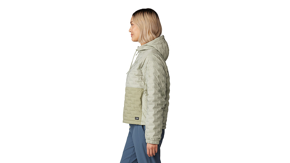 Mountain Hardwear Stretchdown Light Full Zip Hoody - Womens, White Sage Vapors Print, Mantis Green, Extra Large, 2077681341-XL