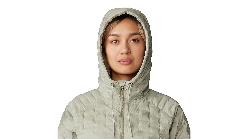 Mountain Hardwear Stretchdown Light Full Zip Hoody - Womens, White Sage Vapors Print, Mantis Green, Extra Large, 2077681341-XL