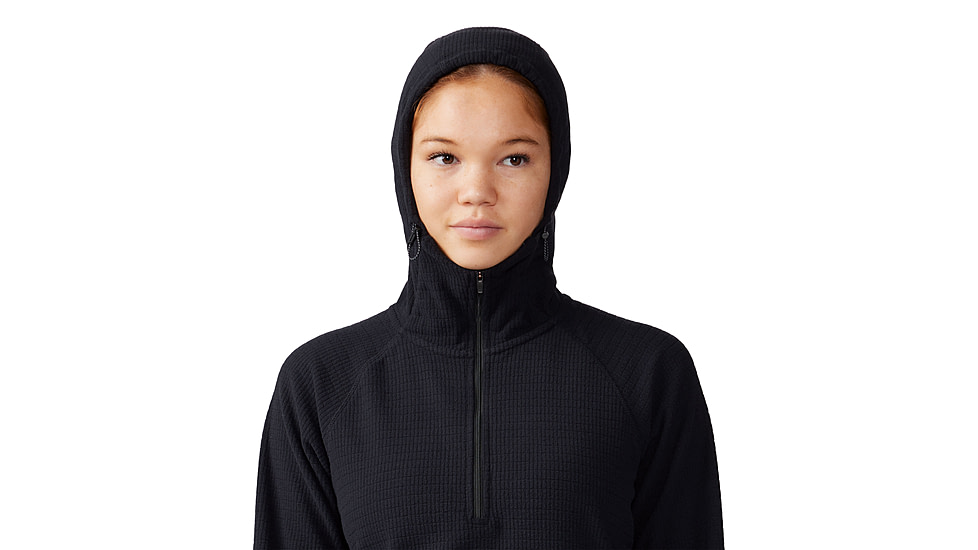 Mountain Hardwear Summit Grid Half Zip Hoody - Women's, Black, S, 2105641-010-S