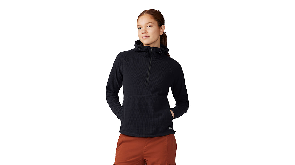 Mountain Hardwear Summit Grid Half Zip Hoody - Women's, Black, S, 2105641-010-S