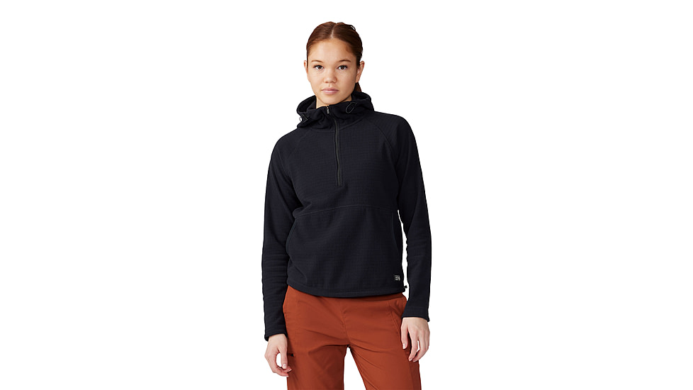 Mountain Hardwear Summit Grid Half Zip Hoody - Women's, Black, S, 2105641-010-S