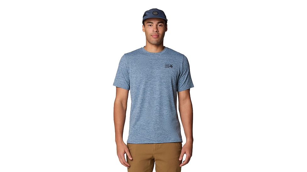 Mountain Hardwear Sunblocker Short Sleeve Shirt - Mens, Adriatic Blue Heather, M/L, 190423018482