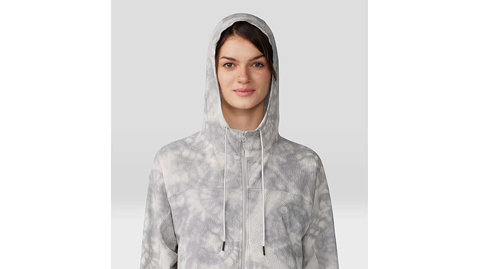 Mountain Hardwear Sunshadow Full Zip Top - Womens, Grey Ice Spore Dye Print, Small, 1982601064-S