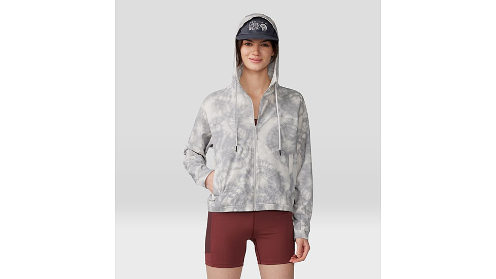Mountain Hardwear Sunshadow Full Zip Top - Womens, Grey Ice Spore Dye Print, Small, 1982601064-S