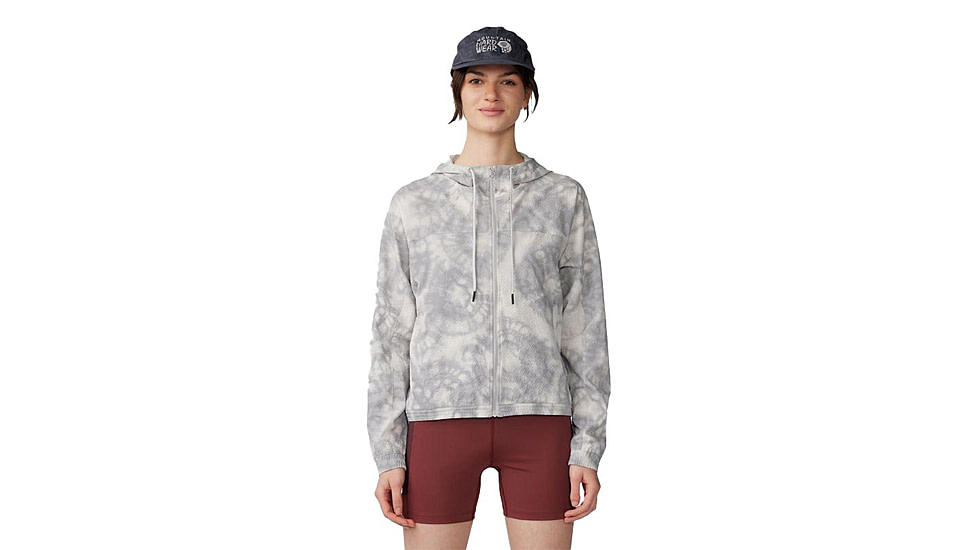 Mountain Hardwear Sunshadow Full Zip Top - Womens, Grey Ice Spore Dye Print, Small, 1982601064-S