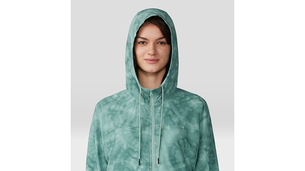Mountain Hardwear Sunshadow Full Zip Top - Womens, Mineral Spring Spore Dye Print, Small, 1982601334-S