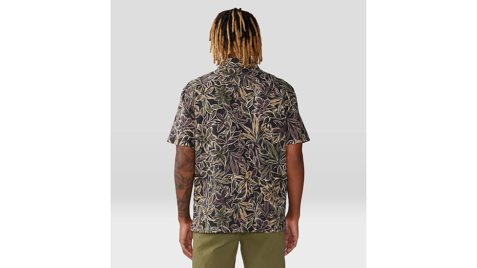 Mountain Hardwear Trail Sender Camp Shirt - Mens, Black Floral Print, Medium, 2075061010-M