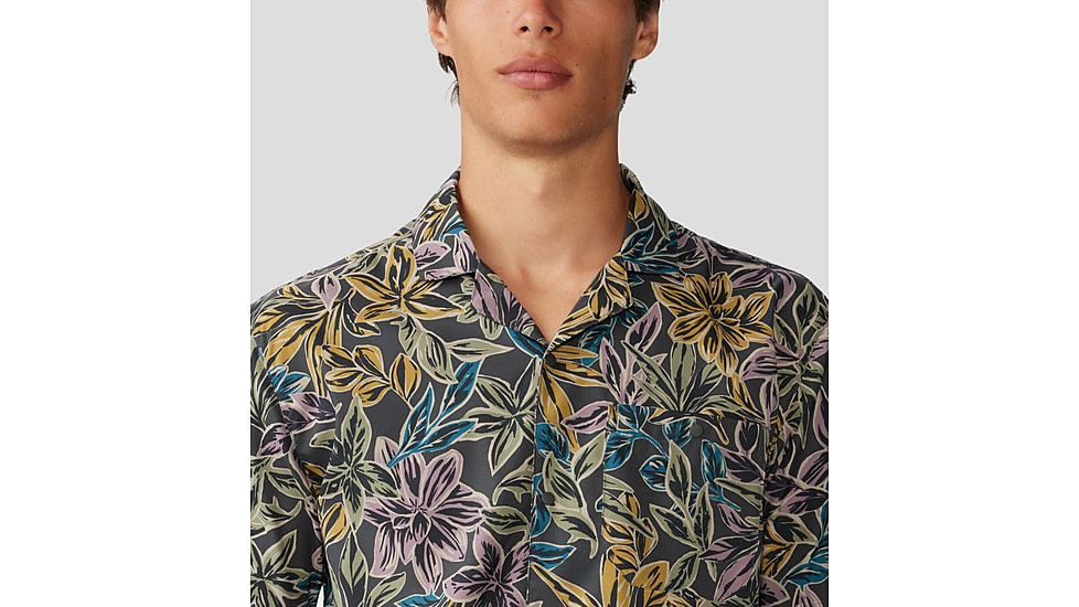 Mountain Hardwear Trail Sender Camp Shirt - Mens, Volcanic Floral Print, Small, 2075061007-S