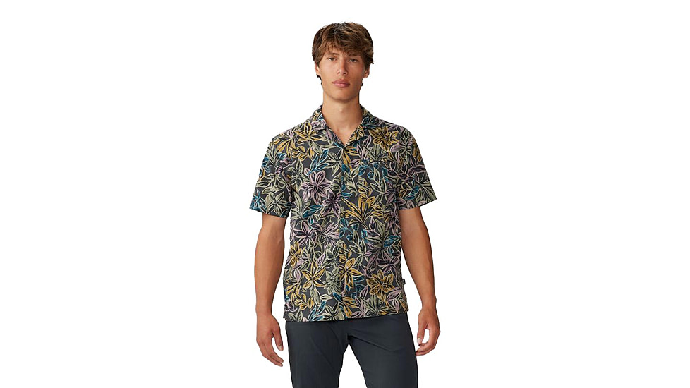Mountain Hardwear Trail Sender Camp Shirt - Mens, Volcanic Floral Print, Small, 2075061007-S