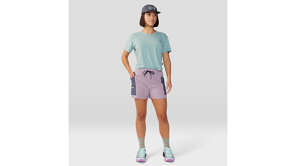 Mountain Hardwear Trail Sender Short - Womens, Daze, Blue Slate, Large, 2067931533-L