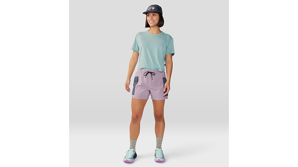 Mountain Hardwear Trail Sender Short - Womens, Daze, Blue Slate, Large, 2067931533-L