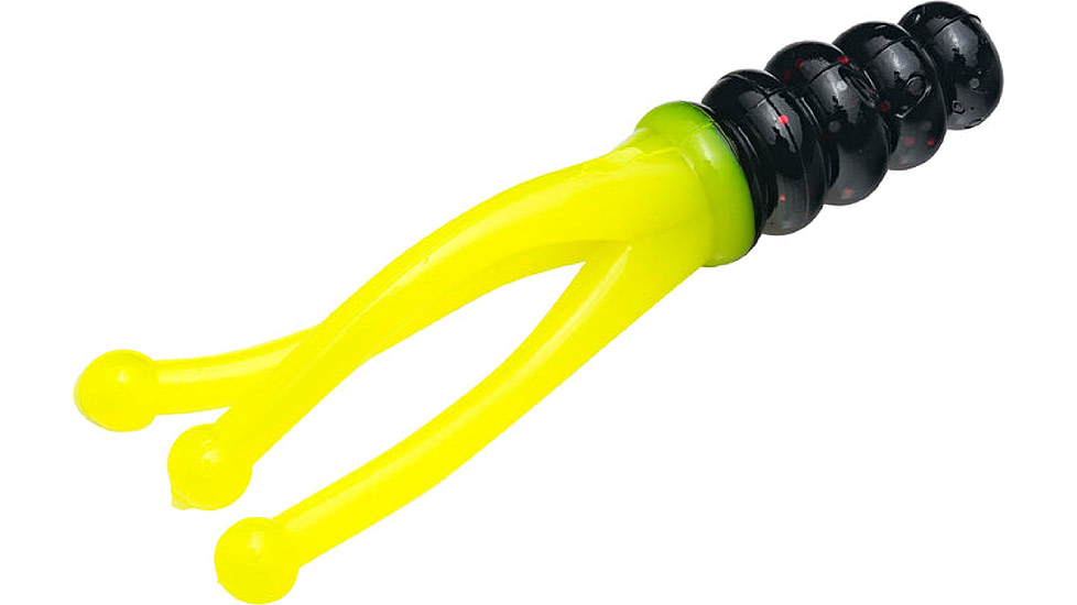 Mr. Crappie by Strike King Joker Fishing Lure, Soft Plastic Grub, Tuxedo Black Chartreuse, 2in, 15-Pack, MRCJ2-183, MRCJ2-183